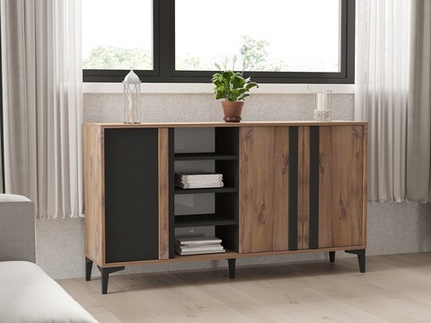 Consola, Puqa Design, Dora, 160x90x40 cm, PAL, Atlantic / Antracit