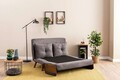 Canapea extensibilă cu 2 locuri, Futon, 859FTN2718, Metal , Gri