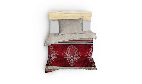 Lenjerie de pat pentru o persoana Single XXL (DE), Azra - Claret Red, Cotton Box, Bumbac Satinat
