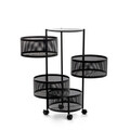 Etajera cu roti Robus, Homla, 34x75 cm, metal, negru