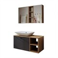 Set Dulap de Baie cu Chiuvetă și Oglindă (2 Piese), Hanah Home, 2474, MDF, Pin Atlantic / Antracit