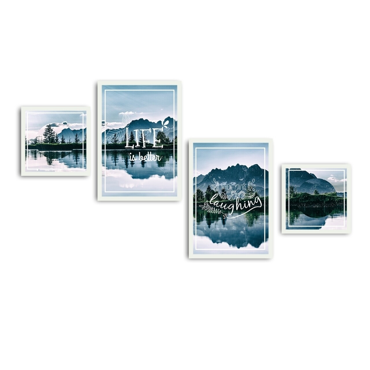 Set 4 Tablouri Decorative, Alpha Wall, Better Laughing, 30x30/35x50 Cm