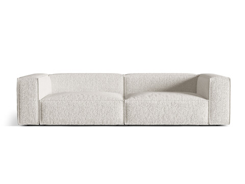 Canapea 5 locuri, Nuria-260, Micadoni Home, 290x110x72 cm, tesatura boucle, gri bej melange