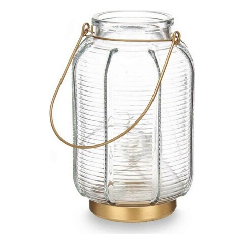 Felinar cu 20 LED-uri, Gift Decor, cu baterii, 13.5 x 13.5 x 22 cm, sticla, transparent Gift Decor