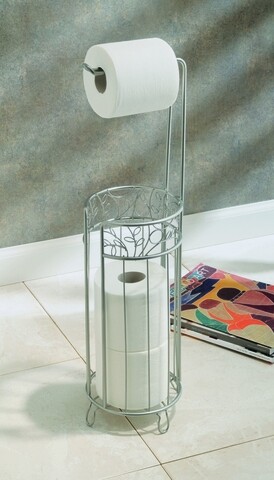 Suport pentru hartie igienica Twigz Plus, iDesign, Ø17x63.5 cm, otel