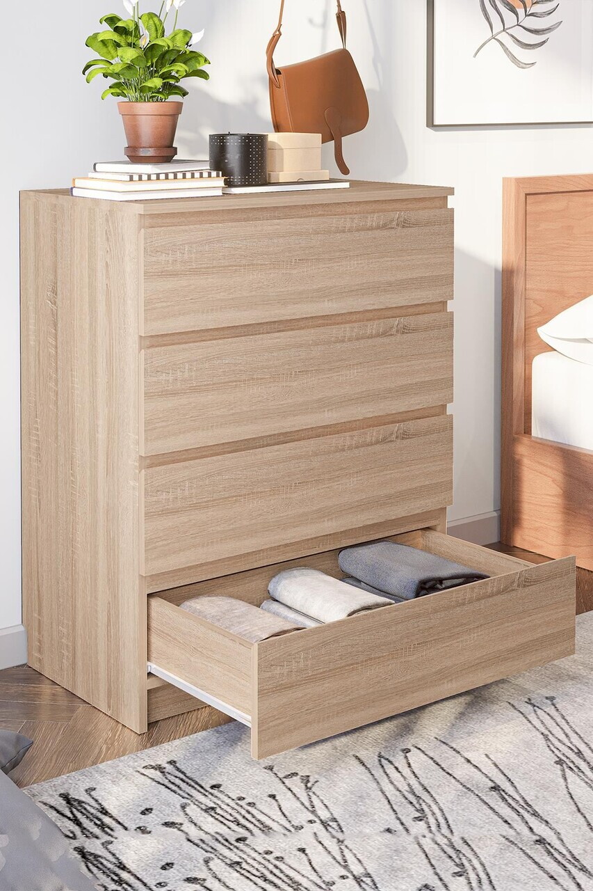 Dulap, Hanah Home, Derinkuyu 4, 80x100x48 cm, PAL, Stejar Sonomo — imaginea 2