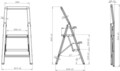 Scara pliabila cu sistem antiderapant Compact, Wenko, 45.5x43.5x84.5 cm, aluminiu/cauciuc, negru/gri