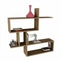 Raft pentru perete, Wooden Art, Montera Walnut, 100x107.2x22 cm