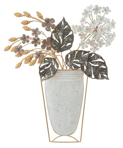 Decoratiune de perete Vase, Mauro Ferretti, 45.5×53 cm, fier, multicolor