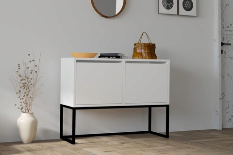 Consola, asse home, zermat, 90x70x34 cm, alb