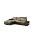 Coltar extensibil stanga 4 locuri ELTAP, Ov02, Ottavio, 275x180x85 cm, lemn/poliester, bej inchis/maro inchis