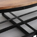 Masuta de cafea Ami, Homla, 122x71x44 cm, lemn/otel, natur/negru