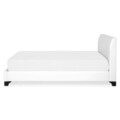 Pat tapitat 140x200 cu somiera inclusa, Zaffiro, L.221 l.146 H.96, pal/piele ecologica, alb