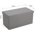 Bancheta cu spatiu de depozitare Rory, Versa, 76.5x38x37.5 cm, poliuretan, MDF, gri inchis