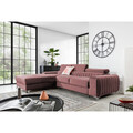 Coltar extensibil stanga 3 locuri ELTAP, LT-24VE, Grayson, 278x205x92 cm, lemn/poliester, roz