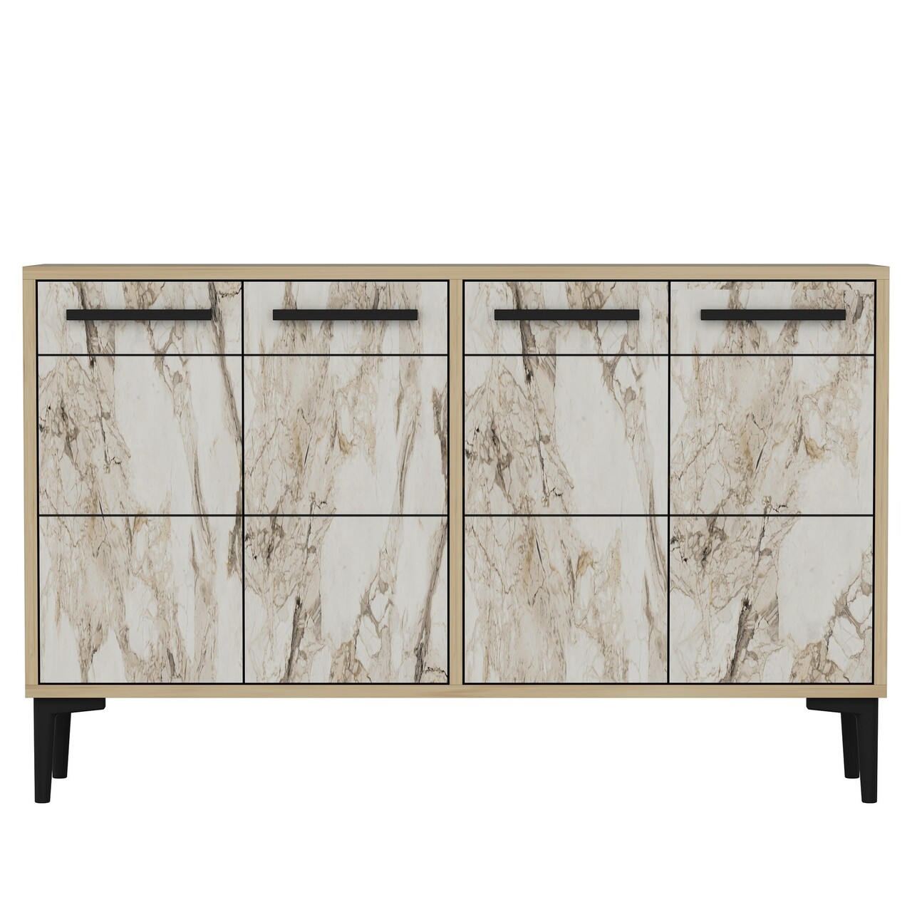 Consola, Odessa, Stria, 120x30x75 cm, PAL, Stejar safir / marmură