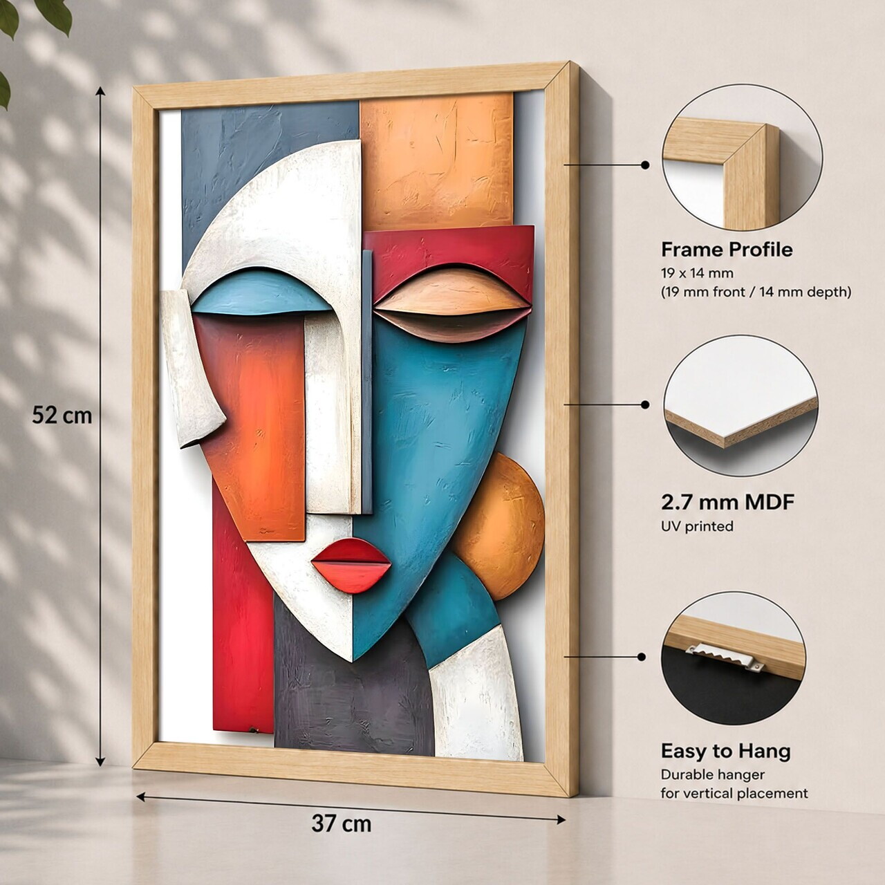 Tablou decorativ, 3752AACT-011, Fundal: 100% MDF (Grosime: 2,7 mm) Vopsire: Imprimare UV, Multicolor — imaginea 2