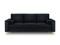 Canapea extensibila, Mimosa, Mazzini Sofas, 3 locuri, cu lada de depozitare, 220x100x92 cm, catifea, albastru inchis