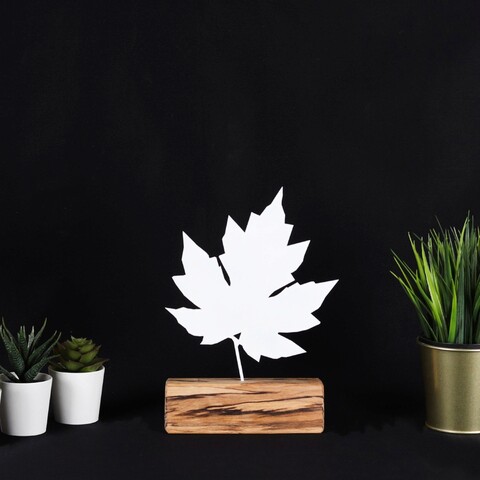 Decoratiune, maple, 17x27x3.5 cm, metal, alb
