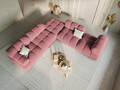 Modul stanga pentru canapea, 1 loc, Bellis-51, Micadoni Home, 94x94x70 cm, catifea, roz
