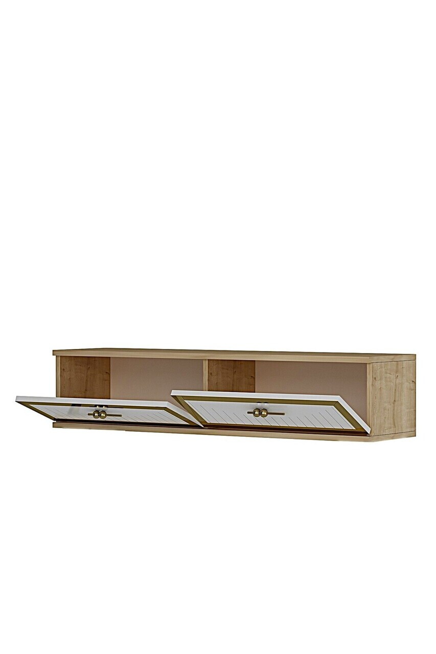 Dulap, Hanah Home, Tuna 120, 120x25.5x29.6 cm, Stejar Safir / Alb / Auriu — imaginea 6