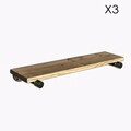 Raft de perete, Evila Originals, BoruRaf087, 60x8x14 cm, Nuc / Negru