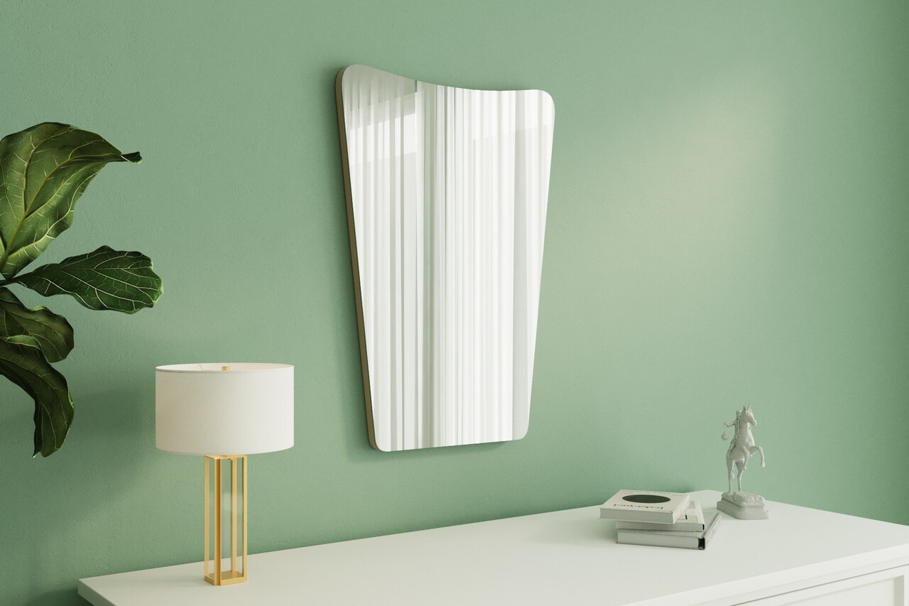 Oglinda decorativa, Siam, Veliza, 50x70x2.2 cm, Nisip - 1 | YEO