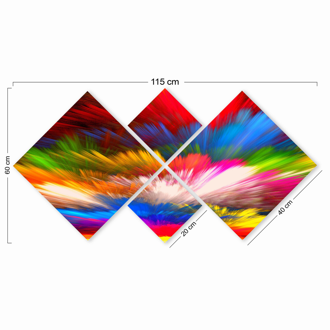 Set 4 tablouri decorative, 4MDF123917302, MDF, Imprimat UV, Multicolor