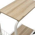 Masuta de cafea Troy, Pakoworld, 51x30x56 cm, MDF melaminat, alb/natural