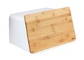 Cutie pentru paine, Wenko, Kubo, 35 x 26.5 x 20.5 cm, plastic/bambus, alb/maro