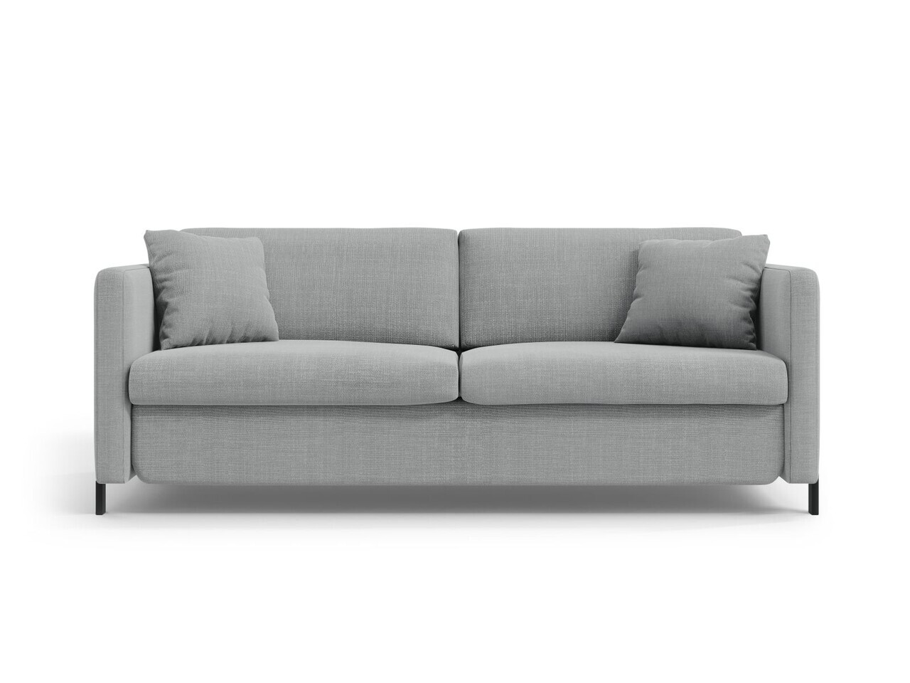 Canapea extensibila 2 locuri, Gloria, Micadoni Home, 186x102x88 cm, tesatura structurata, gri deschis