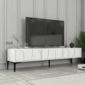 Comoda TV, Hommy Craft, Lyon 42, 180x42x35 cm, PAL, Alb/Negru