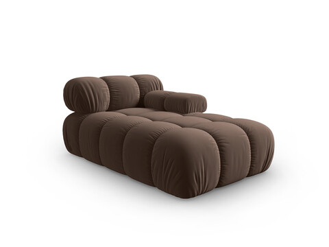 Sezlong living dreapta 1 loc, Bellis-51, Micadoni Home, 155x94x70 cm, catifea, maro inchis