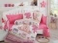 Lenjerie de pat pentru copii, 4 piese, 100% bumbac poplin, Hobby, Tombik, multicolor