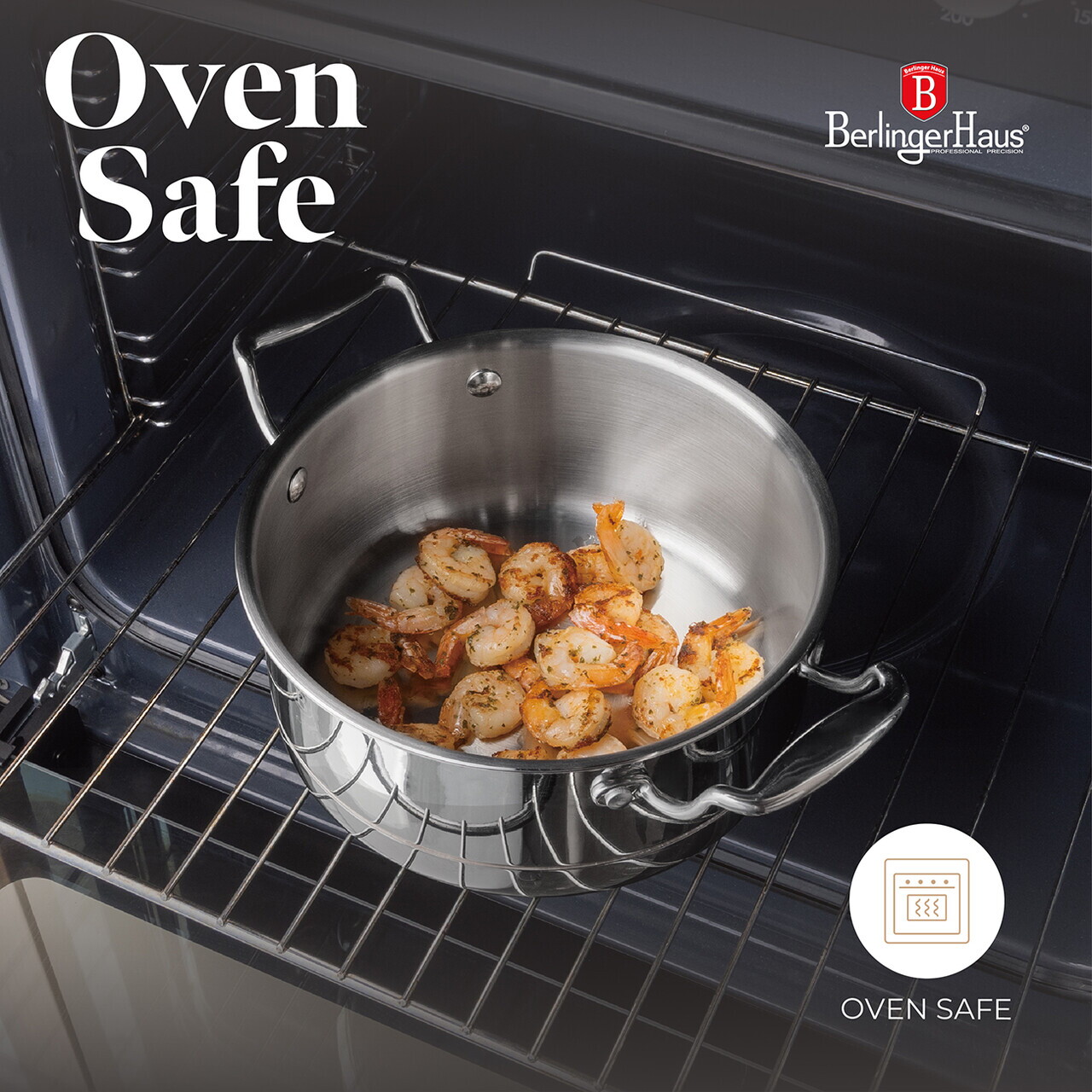 Oala cu capac Berlinger Haus, Copper Touch, 20 cm, inox/aluminiu, argintiu - imagine 13