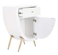 Noptiera inalta Venus, Mauro Ferretti, 60x32x79 cm, MDF/fier, alb/auriu