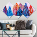 Set 4 tablouri decorative, 4MDF1573501993, MDF, Imprimat UV, Multicolor