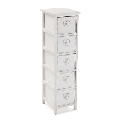 Dulap baie cu 5 sertare Azariah , Versa, 32 x 26 x 98 cm, lemn, alb