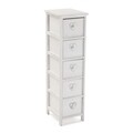 Dulap baie cu 5 sertare Azariah , Versa, 32 x 26 x 98 cm, lemn, alb