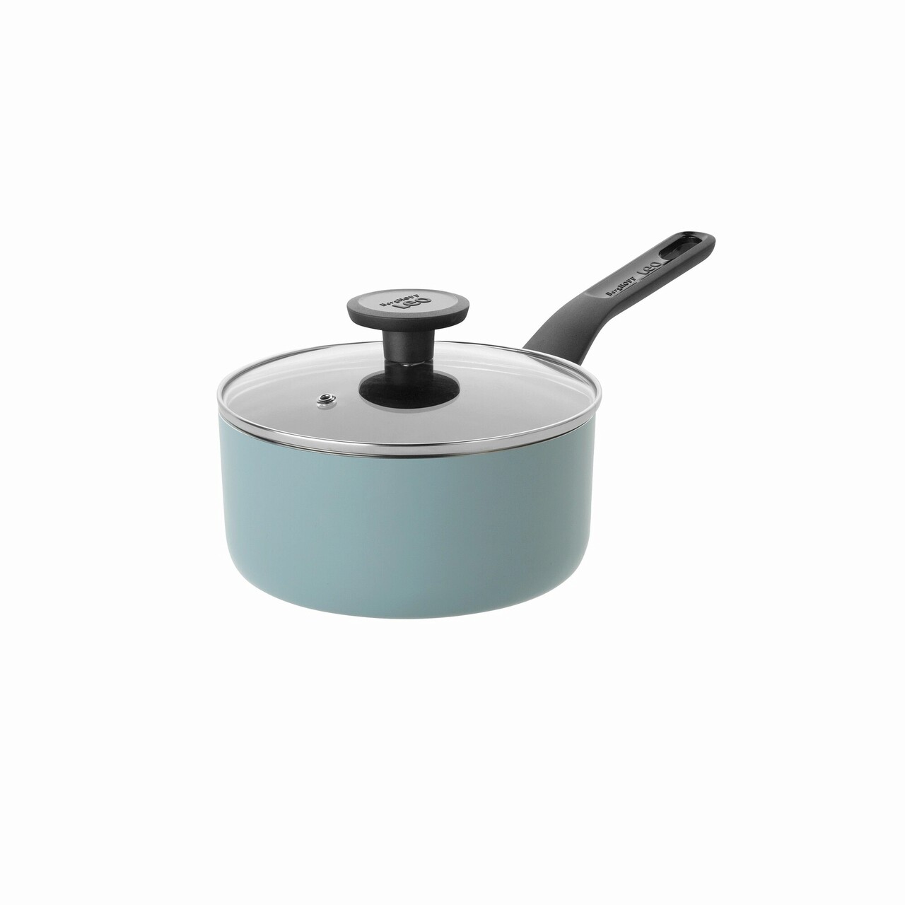 Cratita cu capac saucepan BergHOFF, Leo Slate, Ø18 cm, 1.9 L, aluminiu, invelis antiaderent, albastru