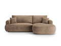 Coltar extensibil dreapta 5 locuri, modular, cu lada depozitare, Ella, Micadoni Home, 271x174x94 cm, catifea, bej inchis