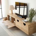Comoda TV, Neostill, Four Seasons, 180x35x35 cm, Cadru: PAL MELAMINAT 100%., Stejar