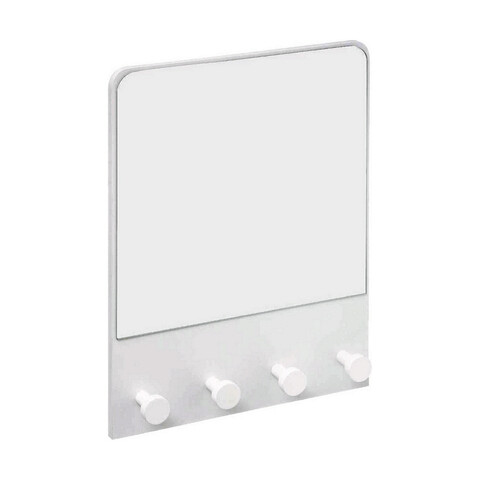 Oglinda cu agatatori Mural, 5five, 37 x 6 x 50 cm, MDF/sticla, alb 5five