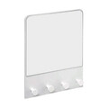 Oglinda cu agatatori Mural, 5five, 37 x 6 x 50 cm, MDF/sticla, alb