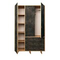 Dulap pentru haine, Mod Design, Chunky, 120x187x52 cm, Stejar / Gri închis