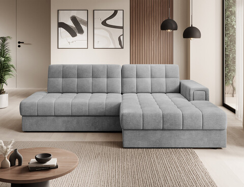 Coltar extensibil dreapta 3 locuri ELTAP, RT-85MO, Blezalt, 240x150x82 cm, lemn/poliester, gri