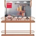 Polita dubla depozitare condimente City Copper, Metaltex, 13 x 38 x 35 cm, inox/invelis Polytherm, cupru