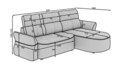Coltar extensibil dreapta 3 locuri ELTAP, Beneth, 301x185x115 cm, lemn/poliester, bej
