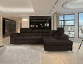 Coltar extensibil dreapta 4 locuri ELTAP, ERI-07, Eridano, 275x202x88 cm, lemn/poliester, maro inchis