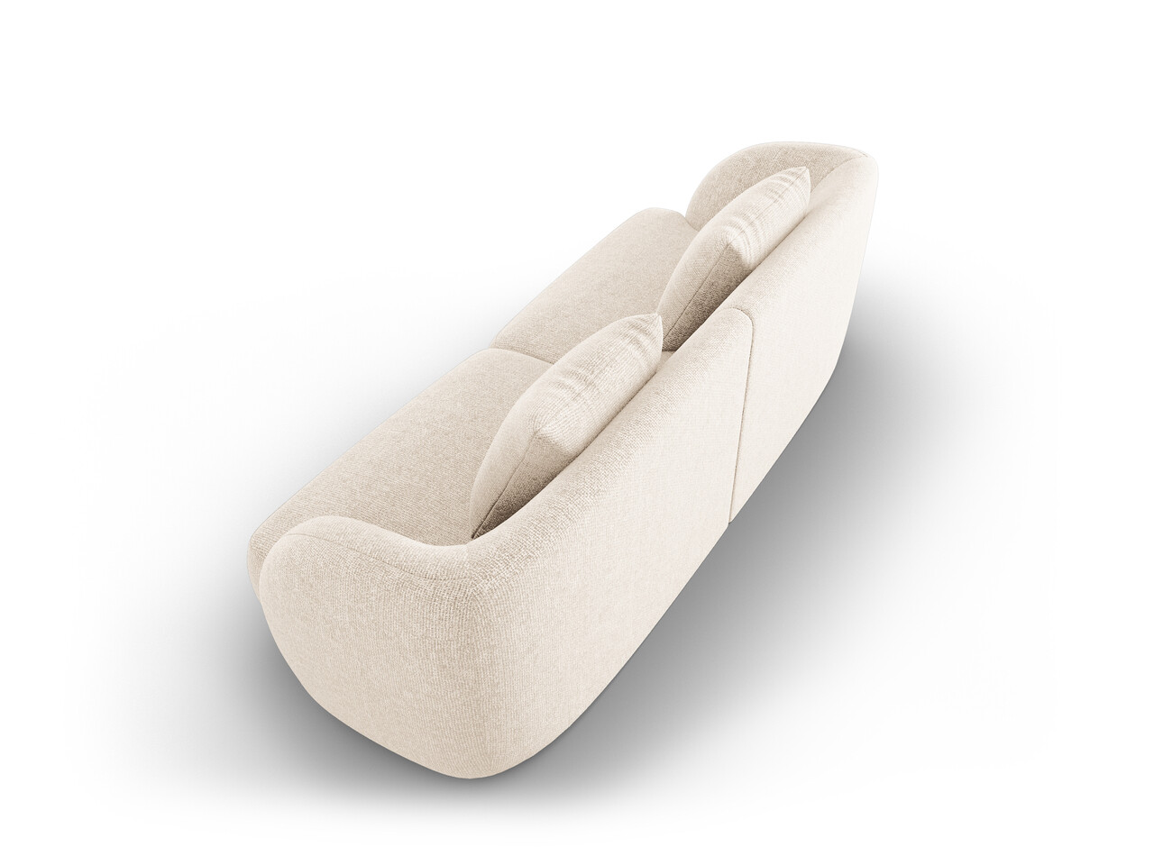 Canapea 2 locuri, Tulum, Cosmopolitan Design, 180x90x70 cm, tesatura chenille, bej deschis
